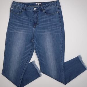 DEAR JOHN DENIM Size 32 High Rise Ankle Jeans Frayed Hems